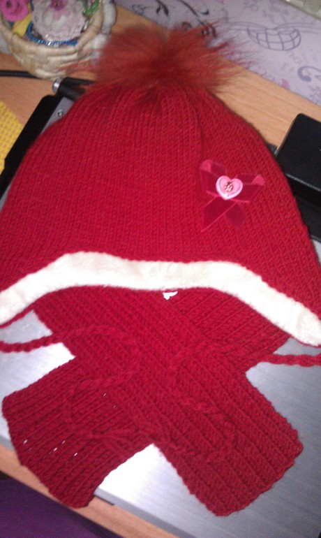 шапочка с шарфиком на заказ