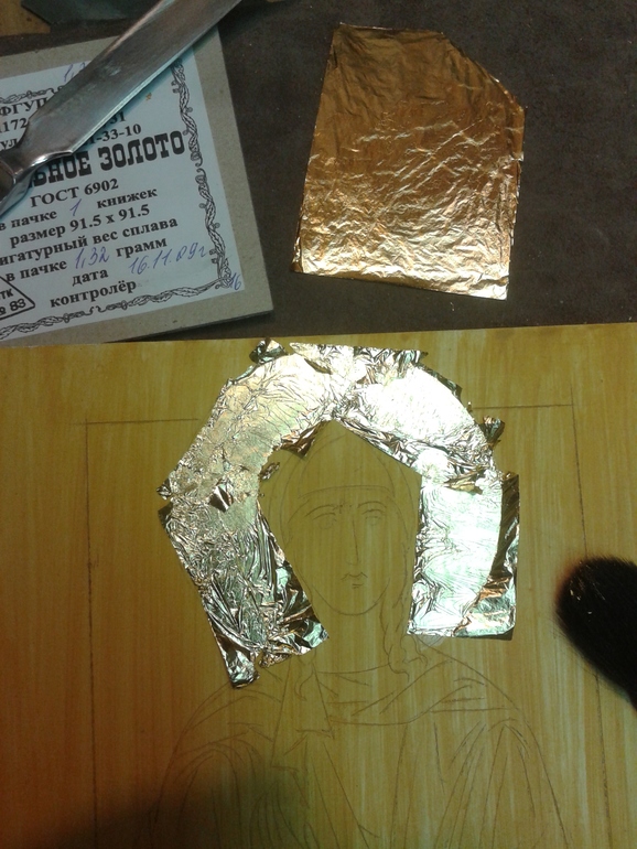 Процесс  написания  иконы. Св. Таисия.