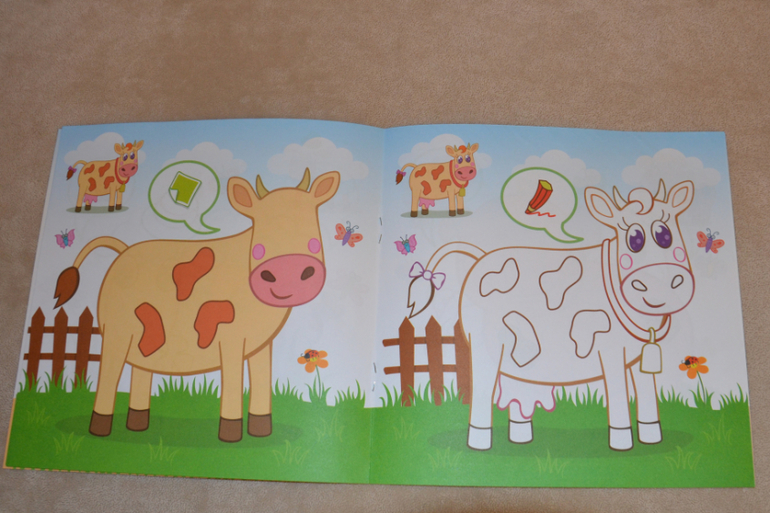 Наклейки, раскраски, найди отличие - 3 в 1